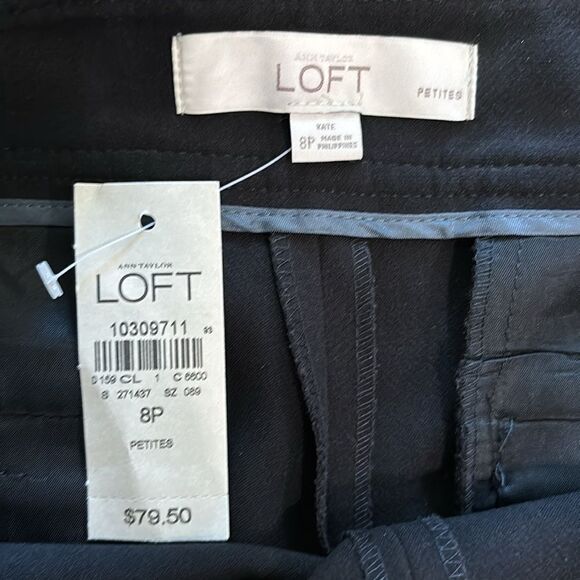 NWT: Loft ‘Kate Classic with Stretch’ black pants, 8P - Picture 5 of 9